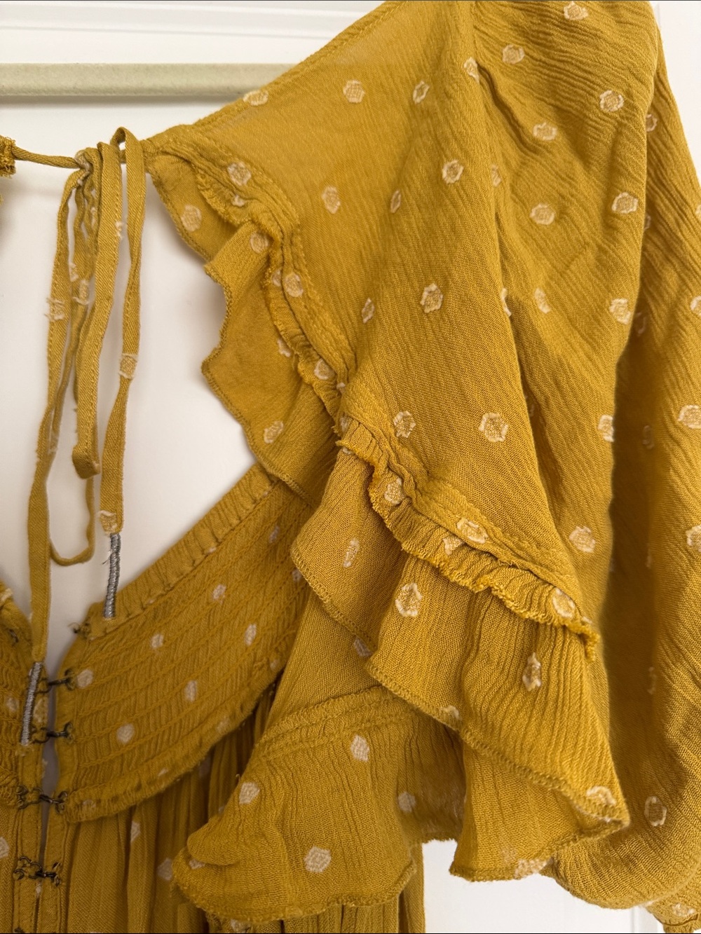 Mustard Yellow FREE PEOPLE jumpsuit - Picture 6 of 7